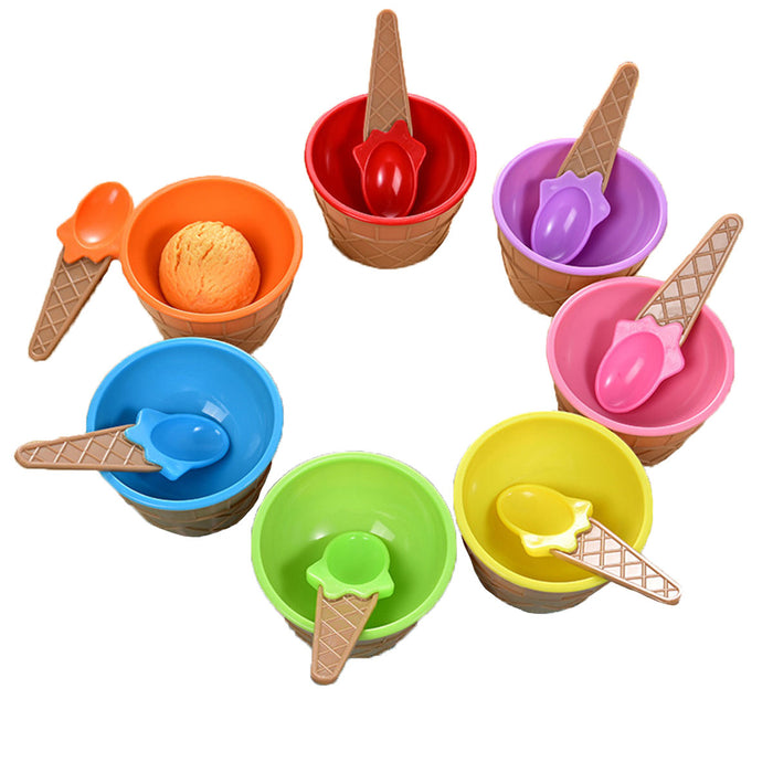 Ice Cream Bowls With Spoon set of 7
