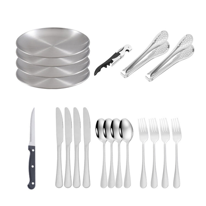 20pcs Camping Stainless Steel Cutlery Set