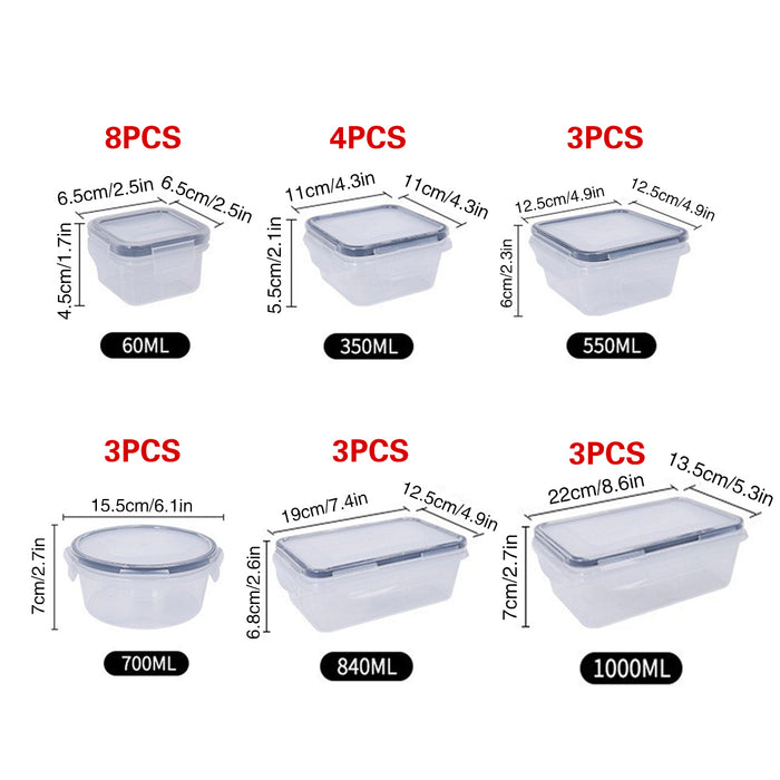 Clear Food Storage Boxes, set of 24