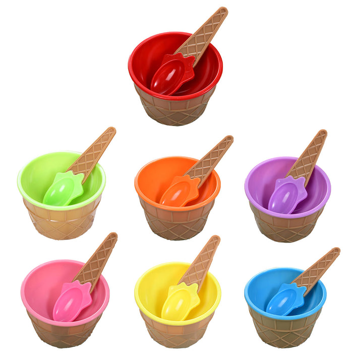 Ice Cream Bowls With Spoon set of 7