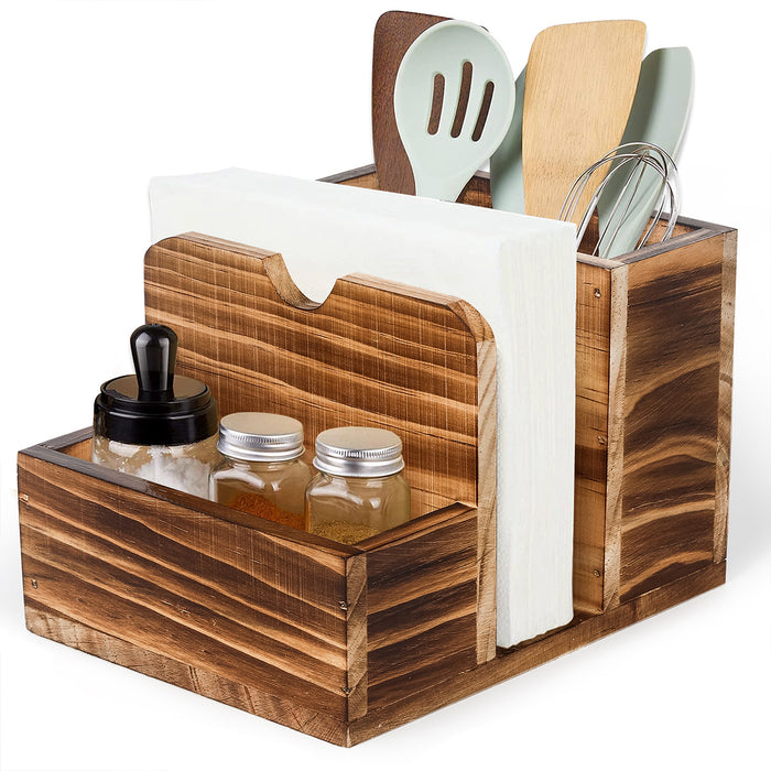Cutlery Caddy with Spice Bottle and Napkin Storage