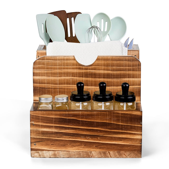 Cutlery Caddy with Spice Bottle and Napkin Storage