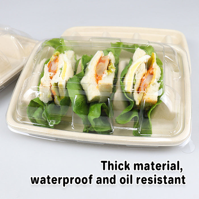 50pcs,Transparent Three-grid Taco Boxes