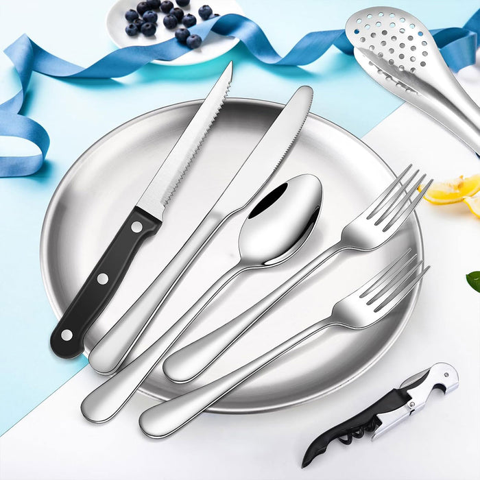 20pcs Camping Stainless Steel Cutlery Set