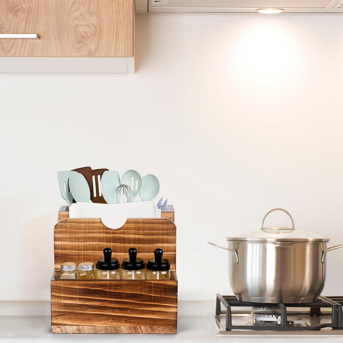 Cutlery Caddy with Spice Bottle and Napkin Storage