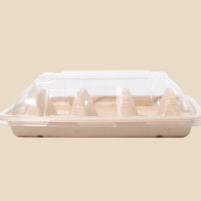 50pcs,Transparent Three-grid Taco Boxes