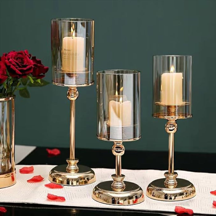 Glass Candlestick Holder, Large