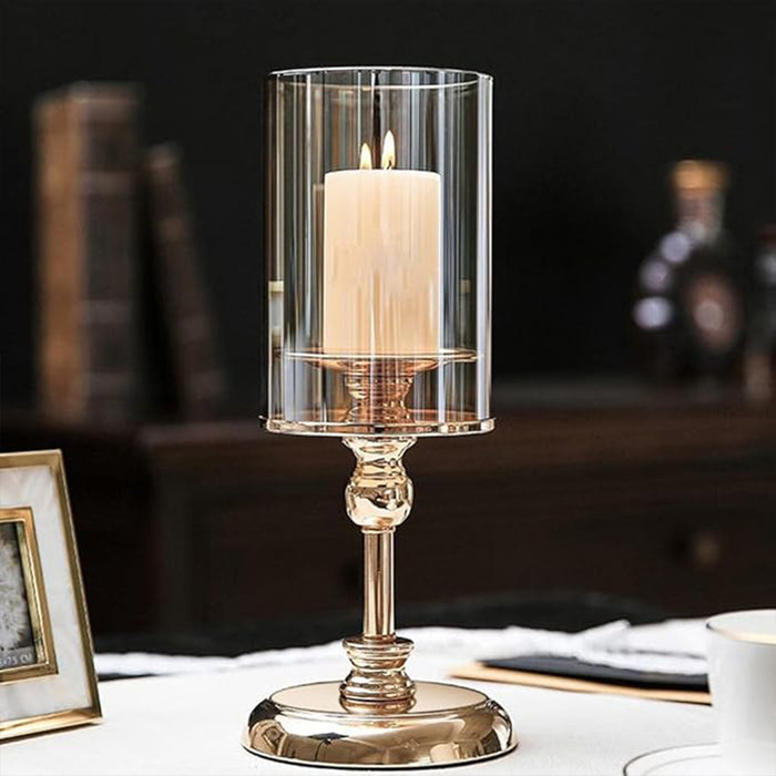 Glass Candlestick Holder, Small
