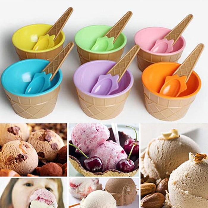 Ice Cream Bowls With Spoon set of 7