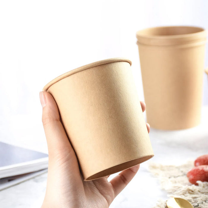 100pcs Paper Bowl with Lid, 73x85mm