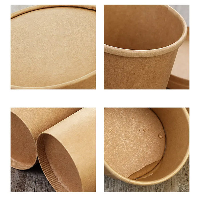 100pcs Paper Bowl with Lid, 73x85mm