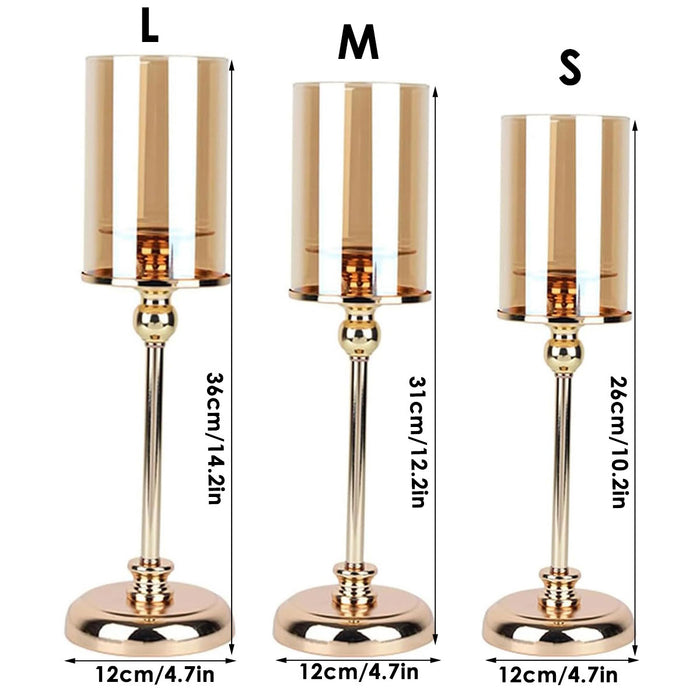 Glass Candlestick Holder, Medium
