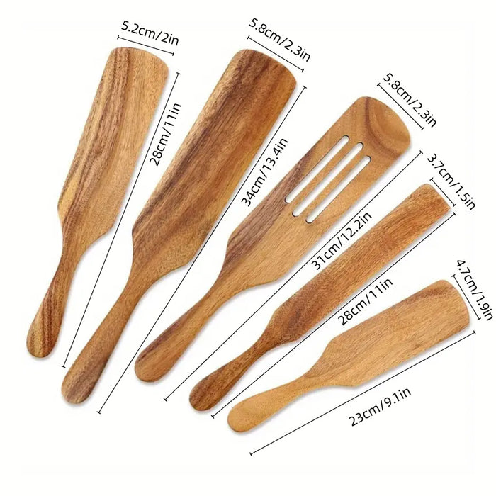 Wooden Spatulas, Set of 5