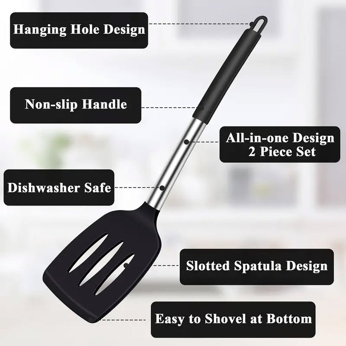 Grey Silicone Spatula,80x350mm, set of 2