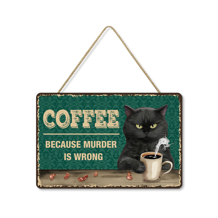 Coffee Bar Wall Decor, Wooden Wall Hanging