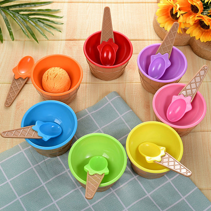 Ice Cream Bowls With Spoon set of 7