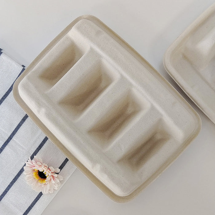 50pcs,Transparent Three-grid Taco Boxes