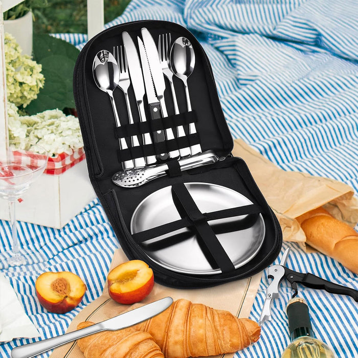 20pcs Camping Stainless Steel Cutlery Set