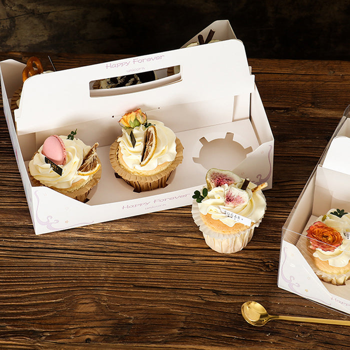 Clear Cupcake Box, 6-cup box, 10pcs