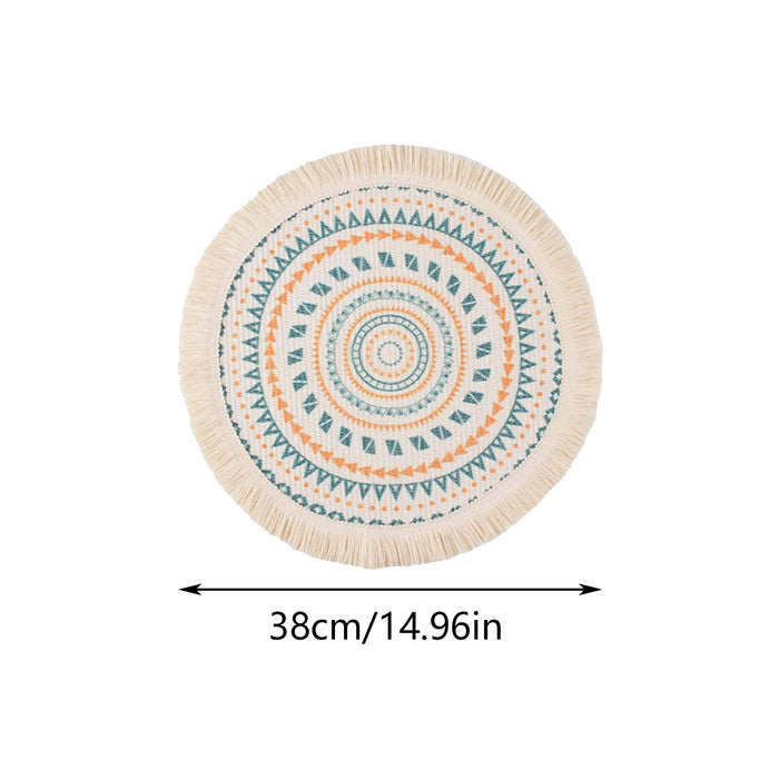 Round Fabric  Placemats Fabric Heat Insulation Pads