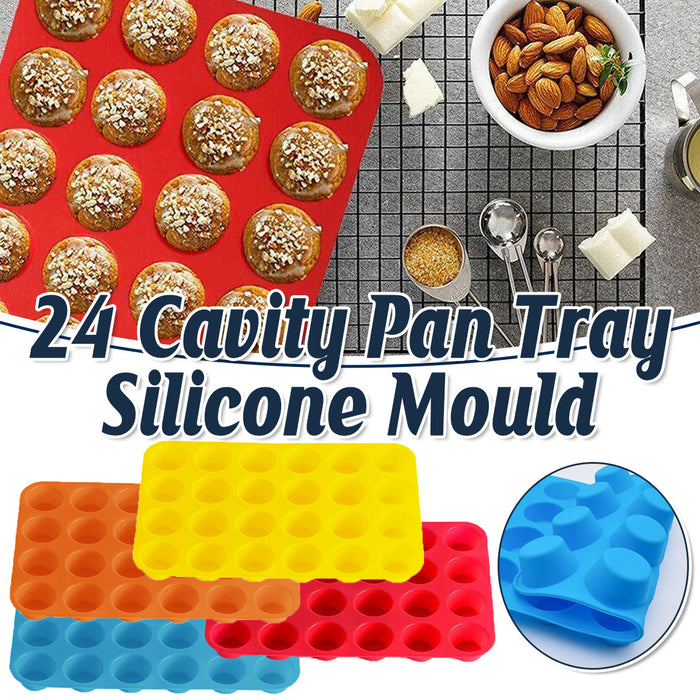 24 Cavity Silicone Baking Mold Mini Cupcake Muffin Tray