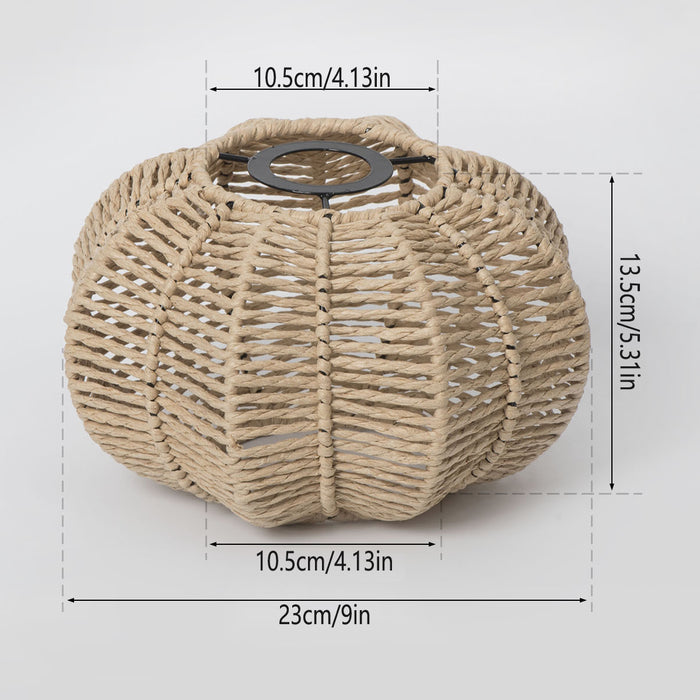 Pastoral Handwoven Paper Rope Lampshade Creative Hanging Light 230x35mm