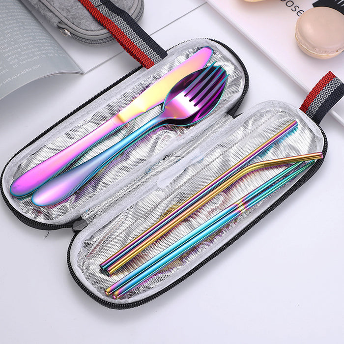 8pcs Portable Stainless Steel Tableware