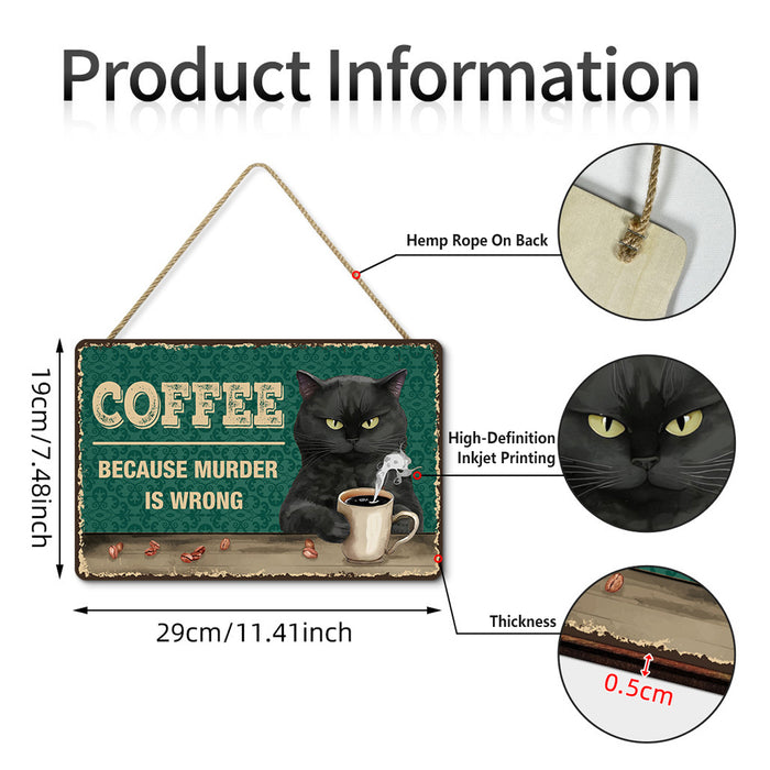Coffee Bar Wall Decor, Wooden Wall Hanging