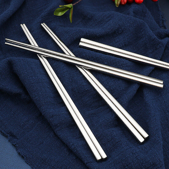 10Pairs Stainless Steel Chopsticks, 225mm