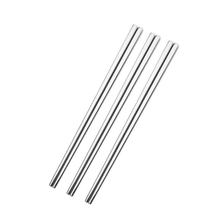 10Pairs Stainless Steel Chopsticks, 225mm