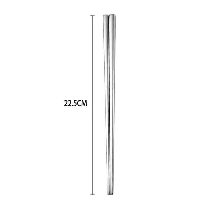 10Pairs Stainless Steel Chopsticks, 225mm