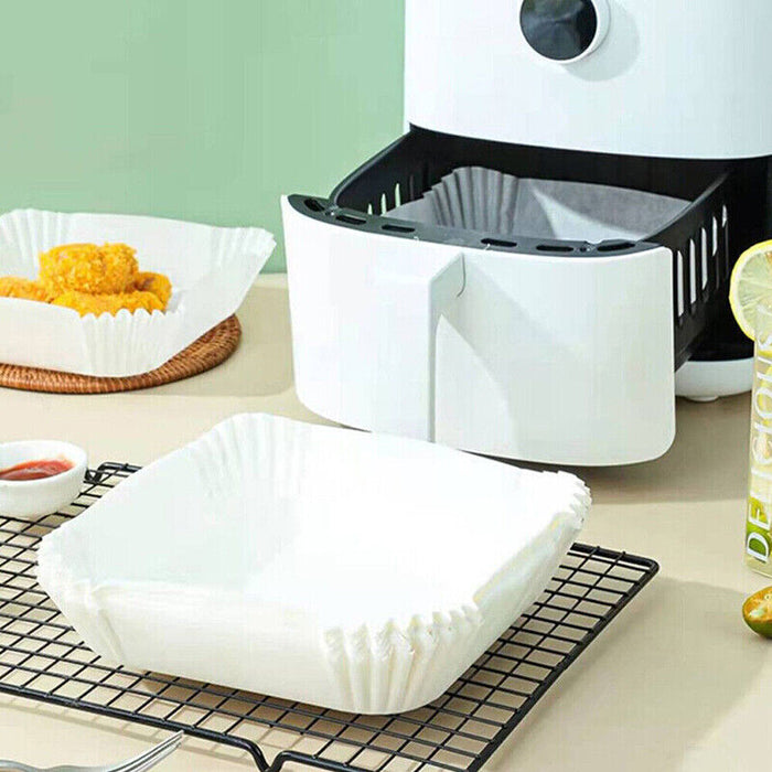 White Air Fryer Paper liners, 160mm, 50pack