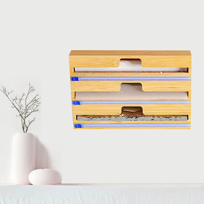 Bamboo Food Wrap Dispenser, 2/3 Grid