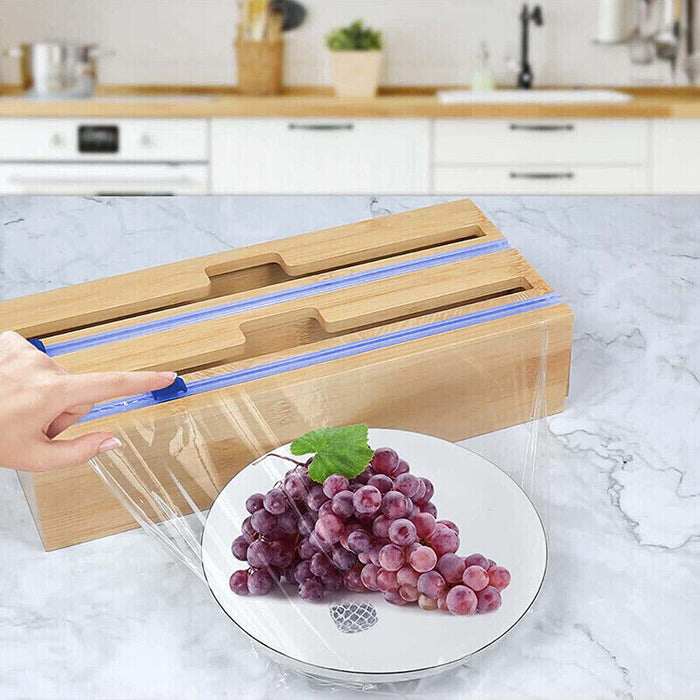 Bamboo Food Wrap Dispenser, 2/3 Grid