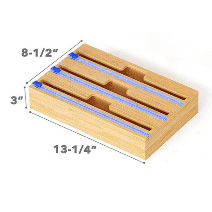 Bamboo Food Wrap Dispenser, 2/3 Grid