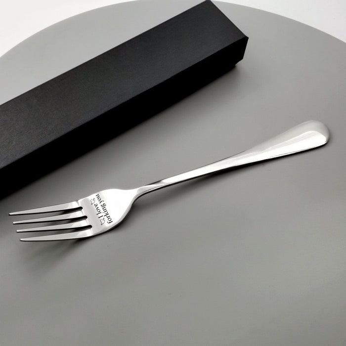 “I love forking you” Engraved Stainless Steel Fork, Gift Box