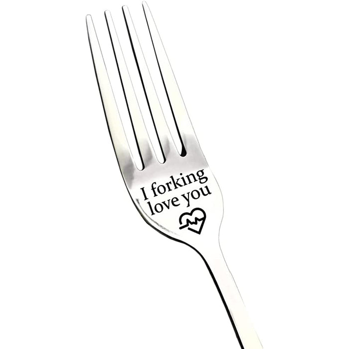 “I love forking you” Engraved Stainless Steel Fork, Gift Box