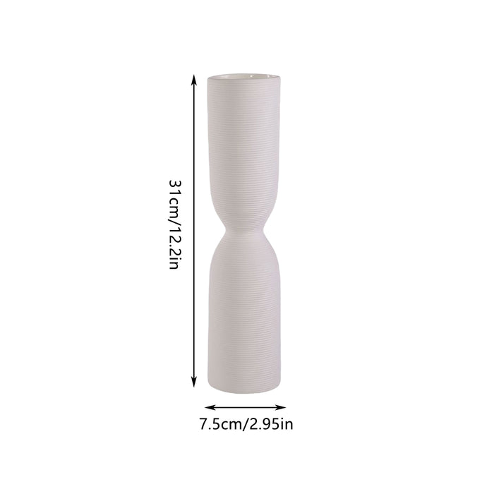 Simple White Ceramic Vase for Table Decor, 75x310mm
