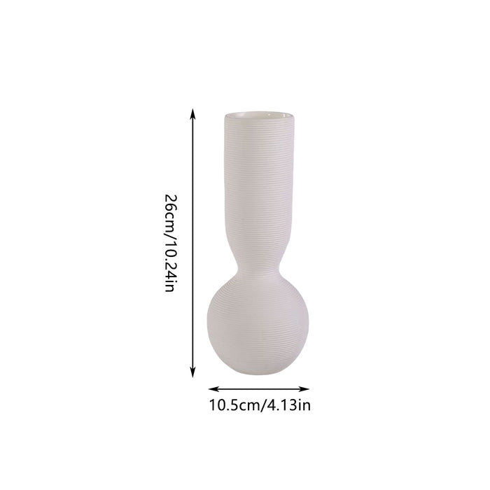 Simple White Ceramic Vase for Table Decor, 105x260mm