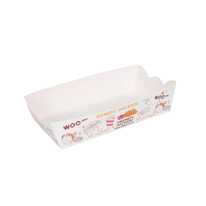 100pcs Paper Food Trays, 110x65x38mm