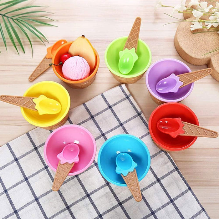 Ice Cream Bowls With Spoon set of 7