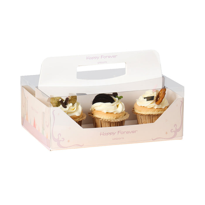 Clear Cupcake Box, 6-cup box, 10pcs