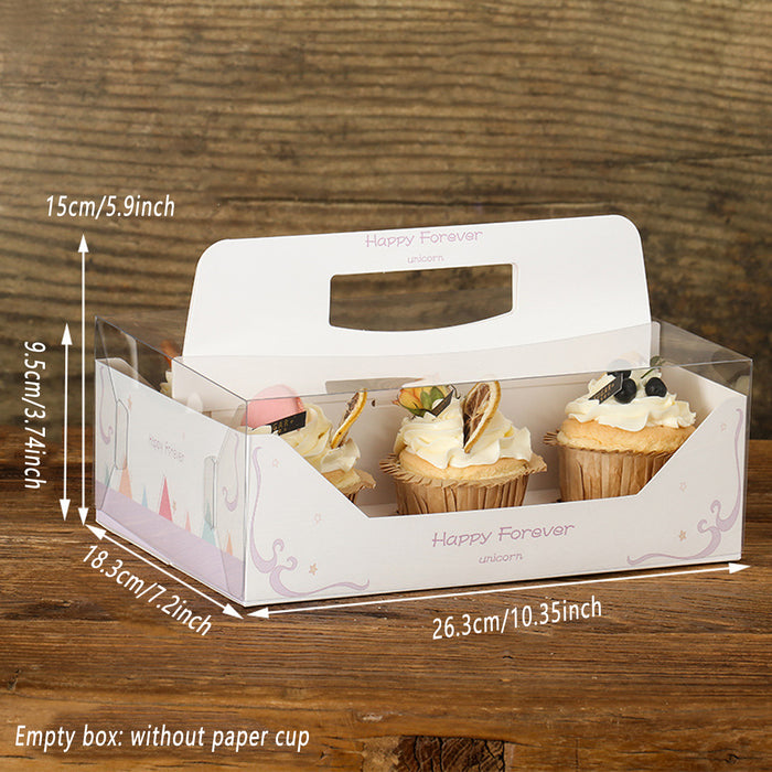 Clear Cupcake Box, 6-cup box, 10pcs