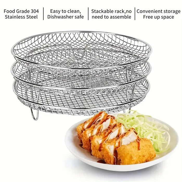 Round Air Fryer Rack, 203mm, 3 pcs