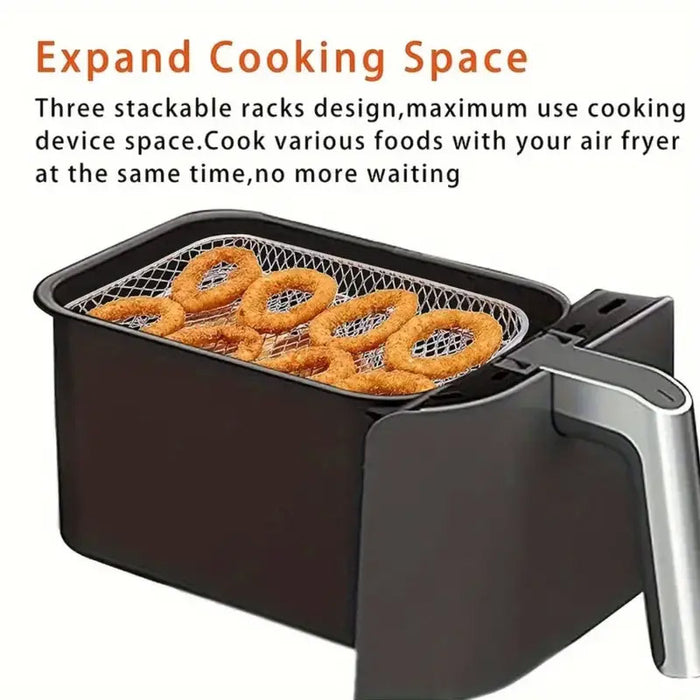 Rectangular Air Fryer Racks, 194x134x90mm, 3 pcs