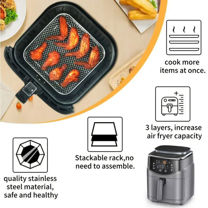 Round Air Fryer Rack, 203mm, 3 pcs