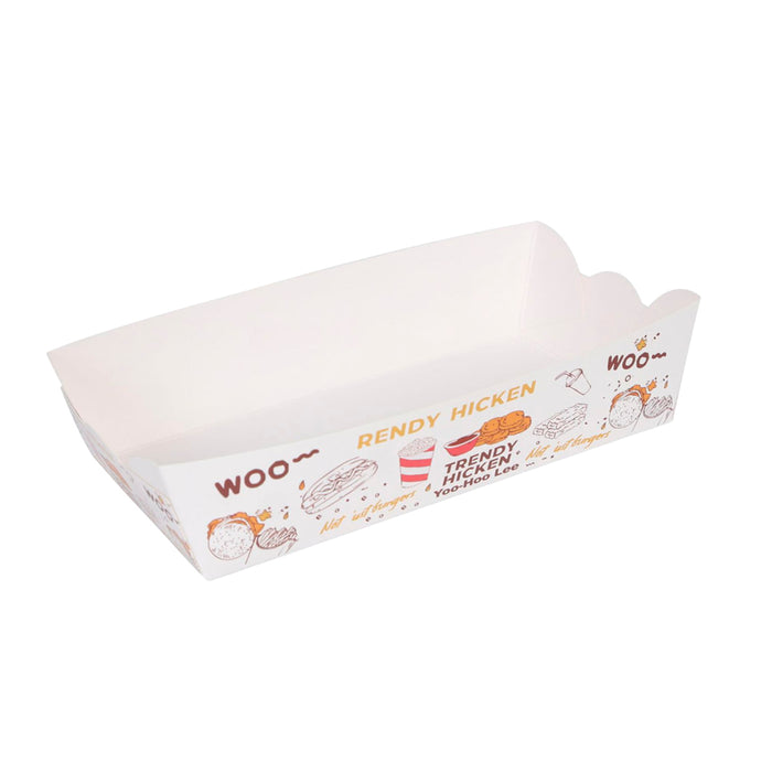 100pcs Paper Food Trays, 170x95x43mm