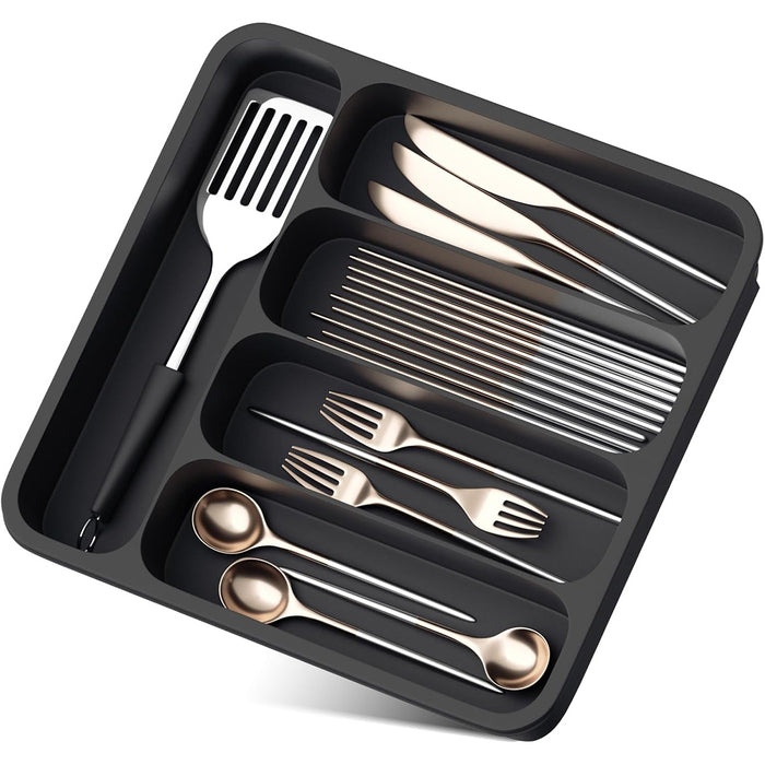 Expandable Cutlery Drawer Organizer Adjustable 6-Slot Kitchen Utensil Tray