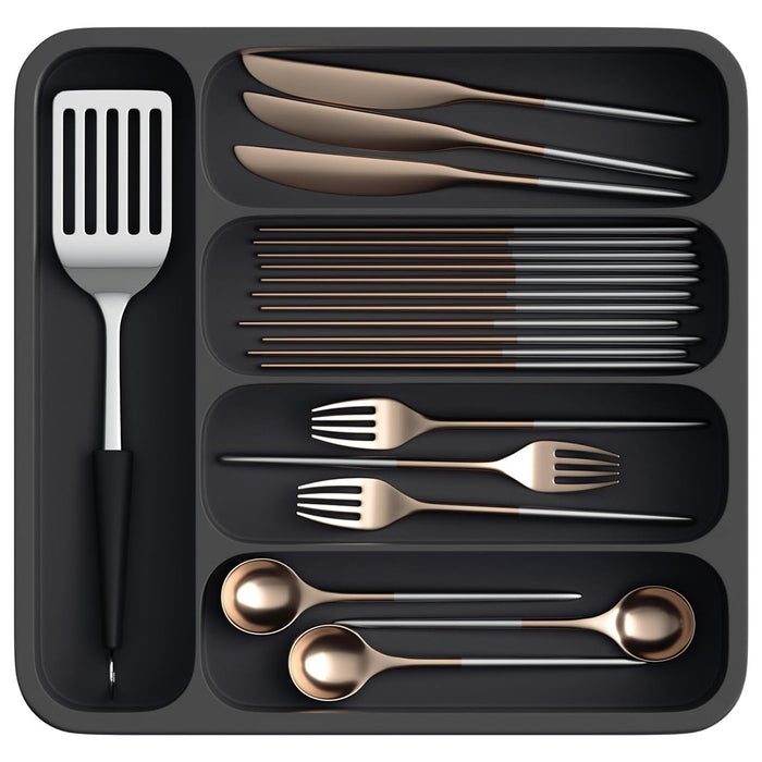 Expandable Cutlery Drawer Organizer Adjustable 6-Slot Kitchen Utensil Tray
