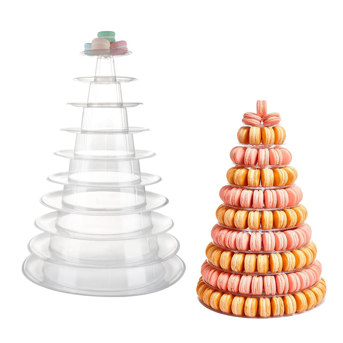 Plastic Wedding Macaron Tower, 10-Tier